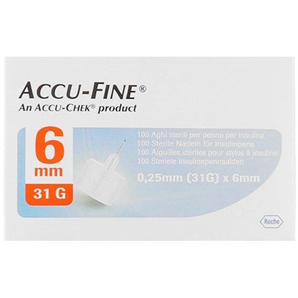 Accufine Pen-Nadeln G31 6 mm – 100er Pack