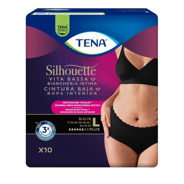TENA Silhouette Noir – Größe L, 10 Stück