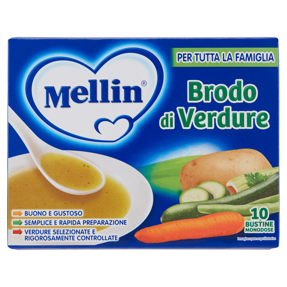 Mellin Brodo di Verdure – 10 x 8 g bustine