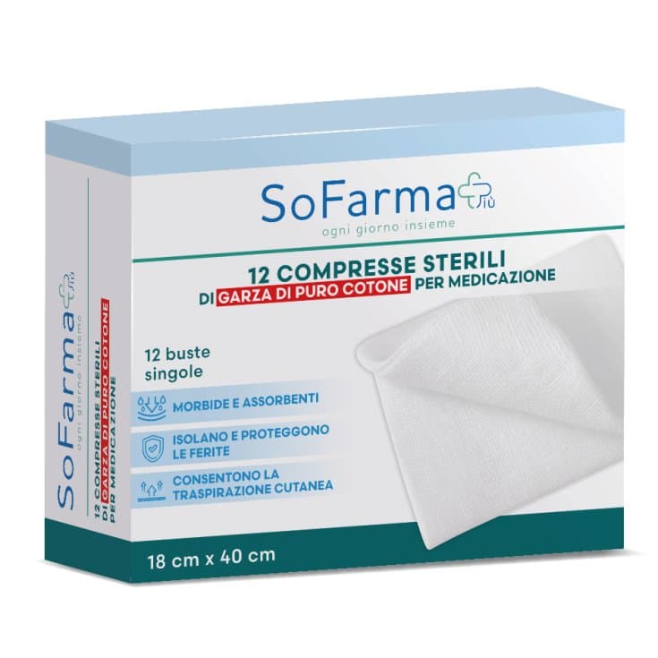 Garze Compresse Cotone – 18×40 cm, 12 pz