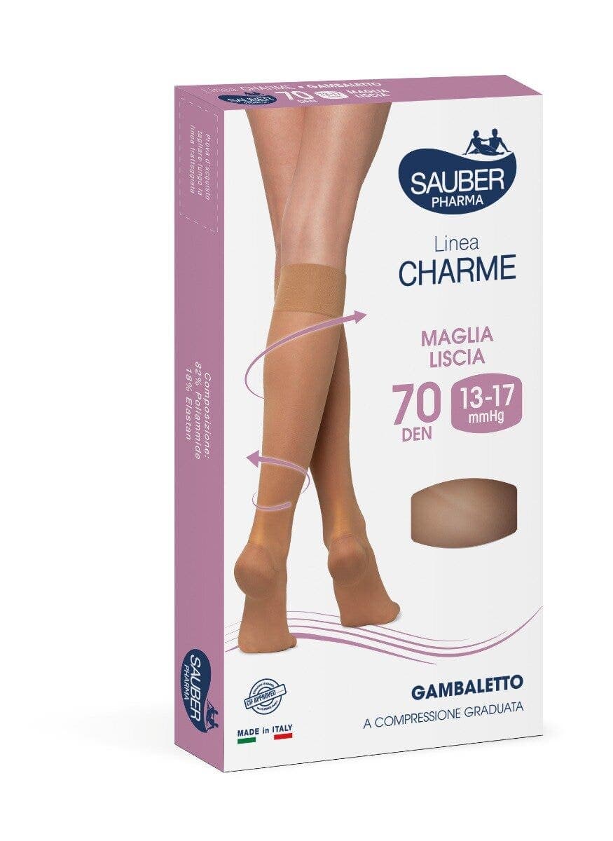 SAUBER-70 Calze Compressive – Taglia 2, Beige