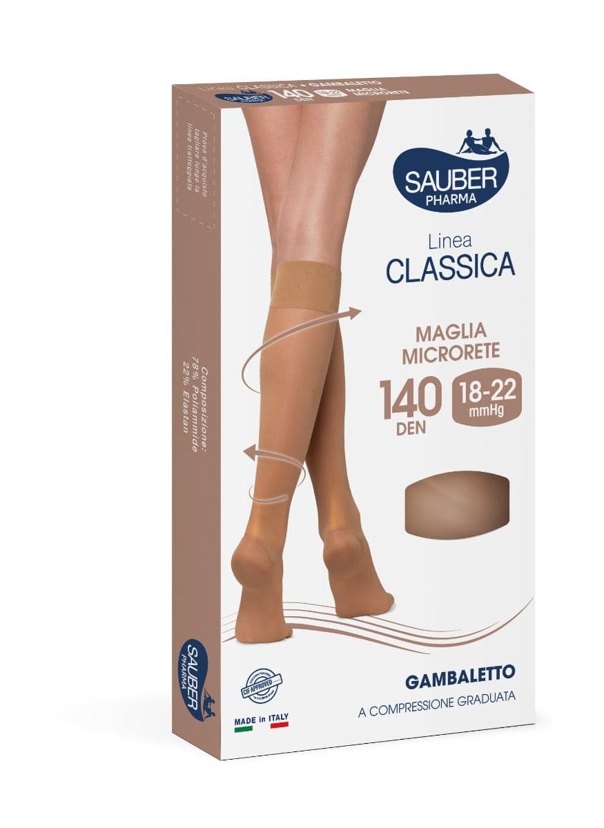SAUBER-140 Calze Compressive – Taglia 3, Beige