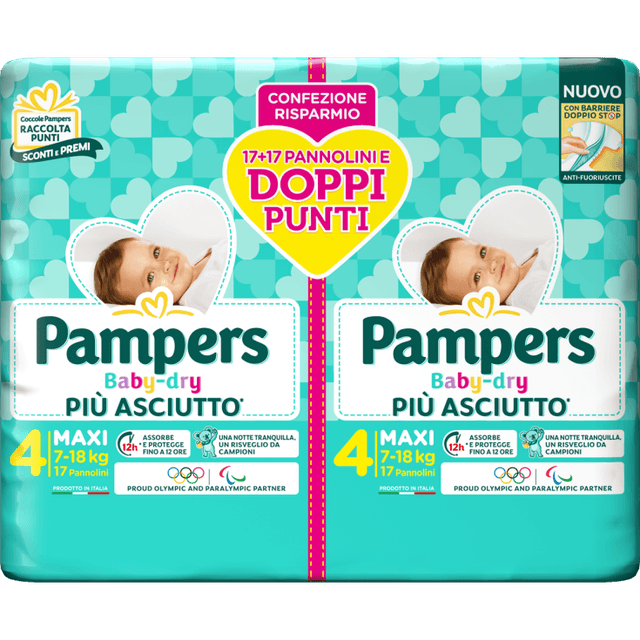 Pampers Baby-Dry Duo Maxi – 2x34 pannolini