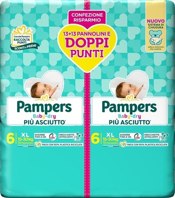 Pampers Baby-Dry Duo XL – 52 pannolini (2x26)