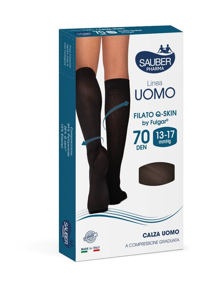 SAUBER Q-Skin Kompressionsstrümpfe – Größe M, 70D, Schwarz