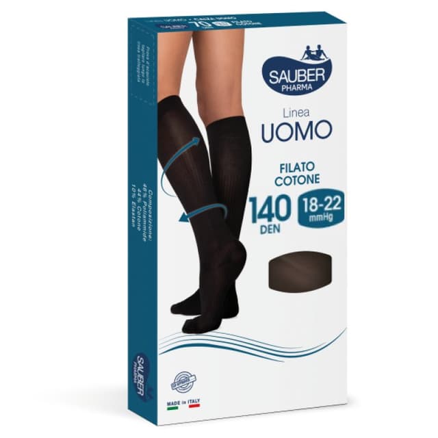Sauber Calza Support – 140 DEN, cotone, nero