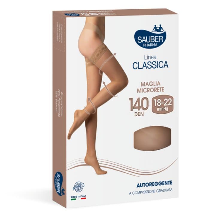 Sauber Calzini a Compressione 140D Taglia 3 Beige