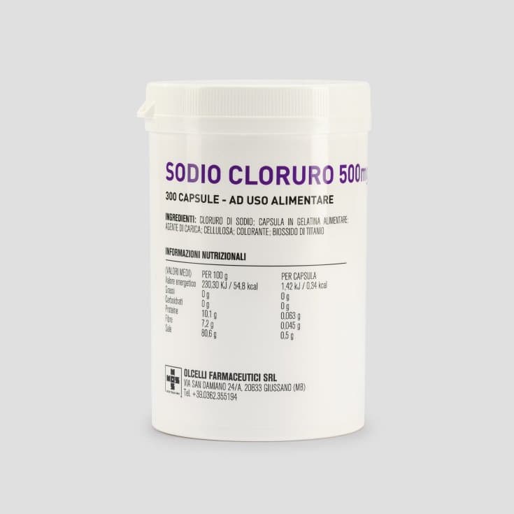Sodio Cloruro OLCEL – 300 capsule da 500 mg