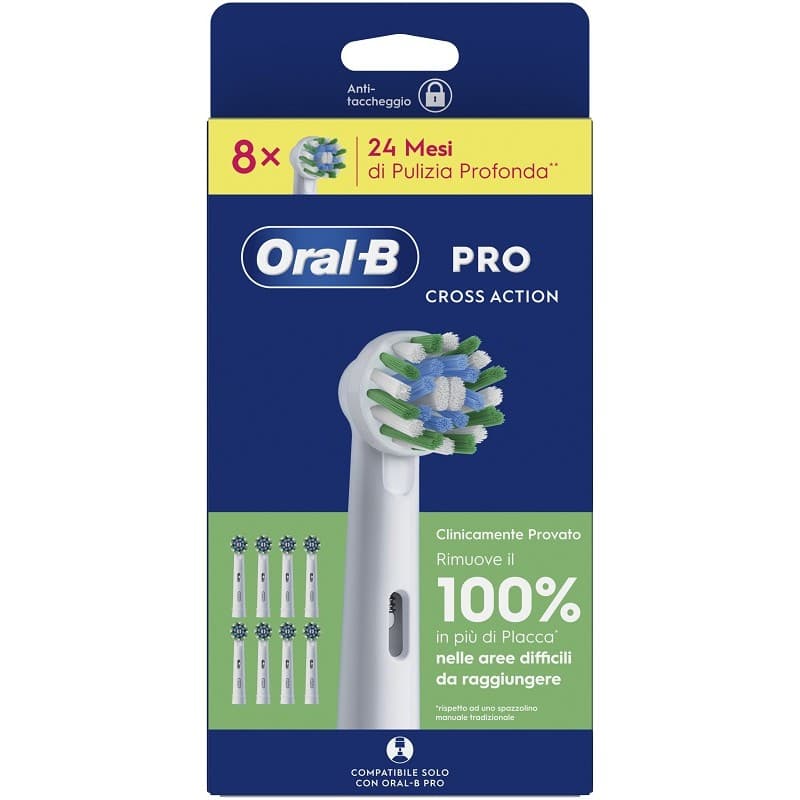 Oral-B CrossAction – Testine di ricambio 8 pezzi