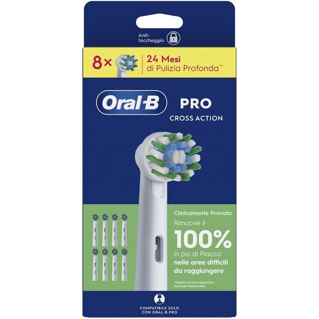 Oral-B CrossAction – Testine di ricambio 8 pezzi