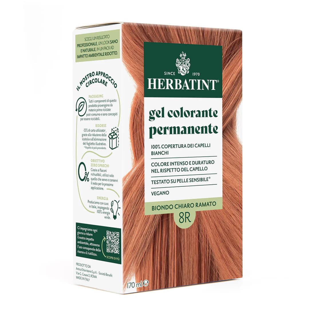 Herbatint 8R Biondo Chiaro Rame – 170 ml