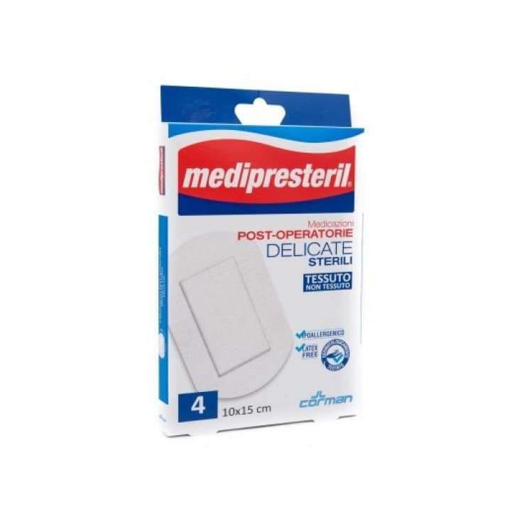 Medipresteril P/OP Delicate – Medicazioni 10×15 cm, 4 pz