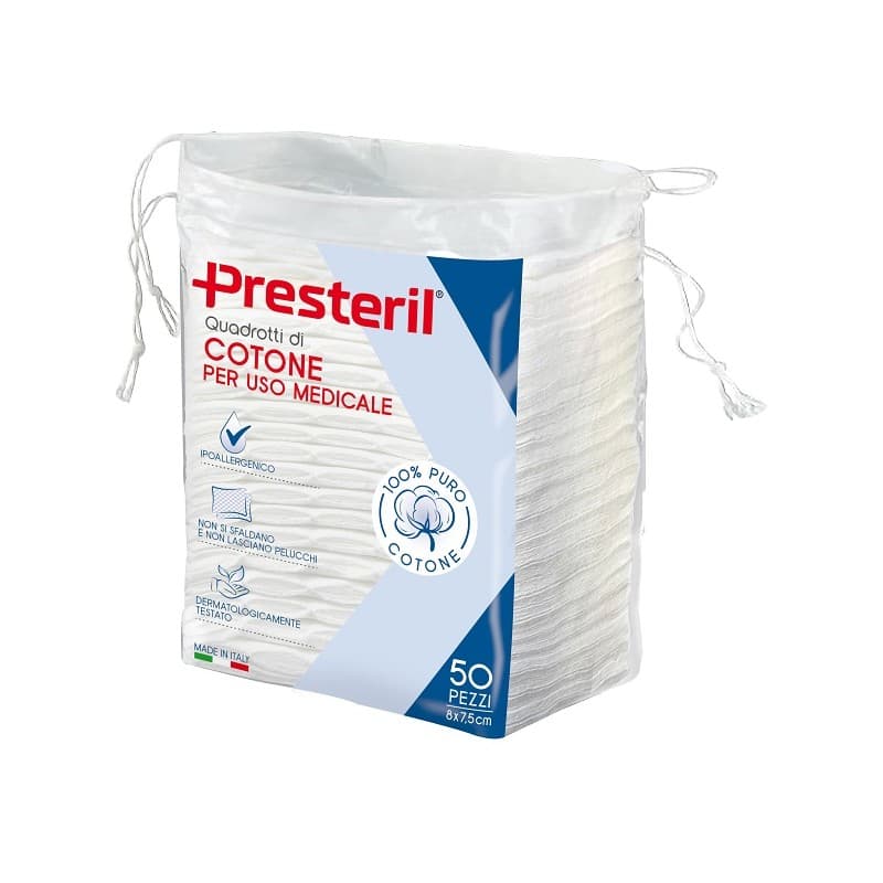 Presteril Garze in cotone 8 × 7,5 cm