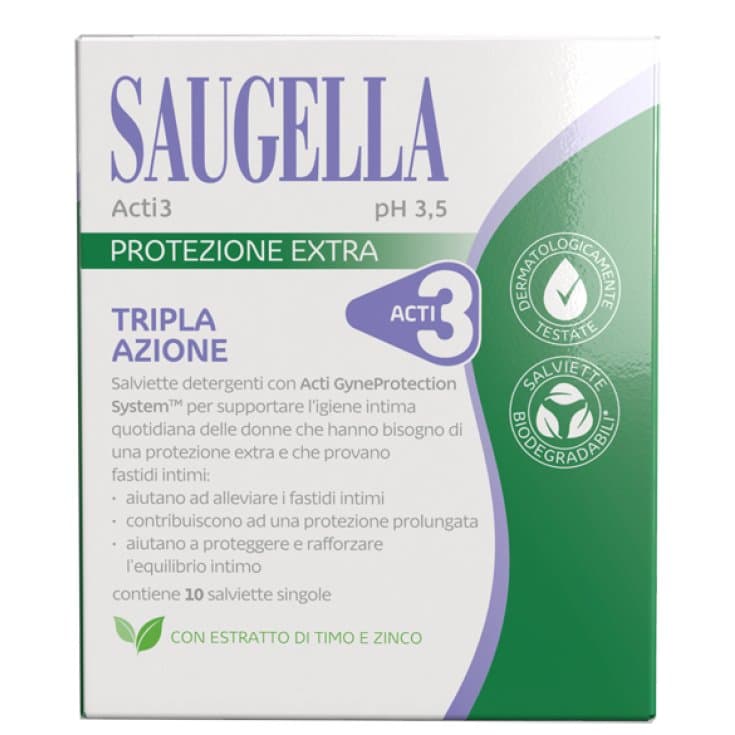Saugella Acti3 Reinigungstücher – 10 Stück