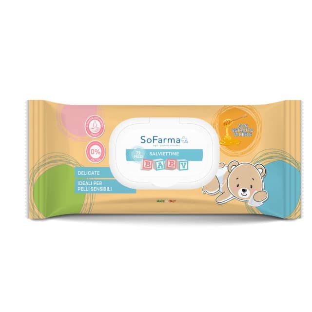 Salviettine Baby al Miele – 72 pezzi