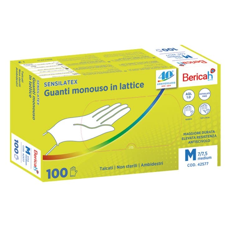 Sensila Guanti in Lattice Talcati Taglia M – 100 Pezzi