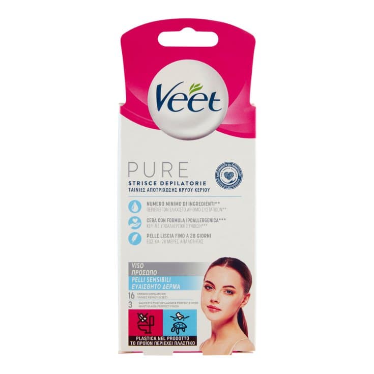 Veet Strisce depilatorie viso ipoallergeniche – 16 pezzi