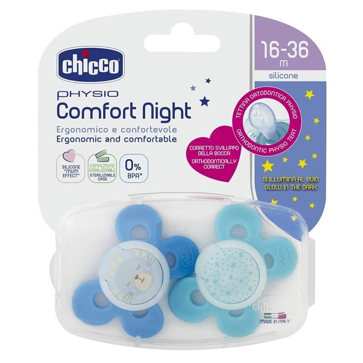 Succh Ciuccio Lumi Blu Silicone 12M+ – 2 pezzi