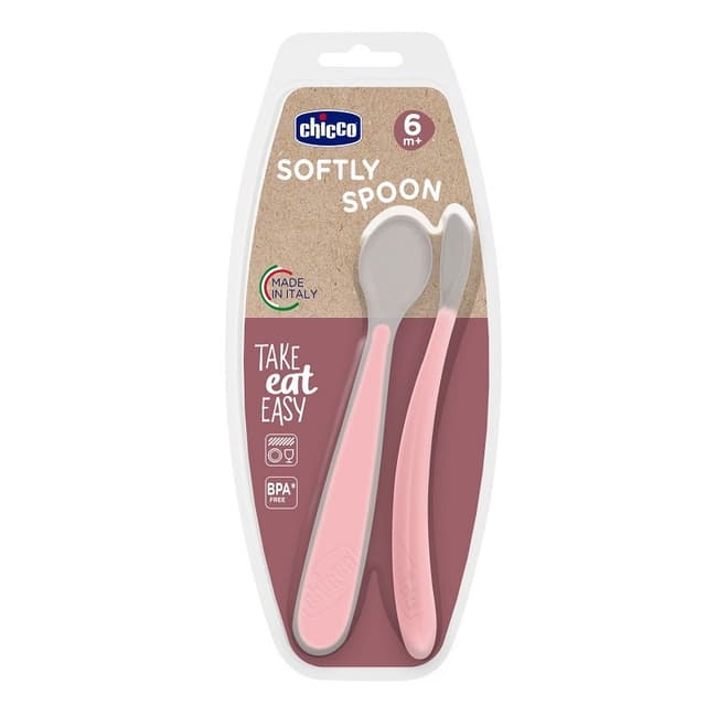 Chicco Doppio cucchiaio in silicone Rosa – Da 6 mesi