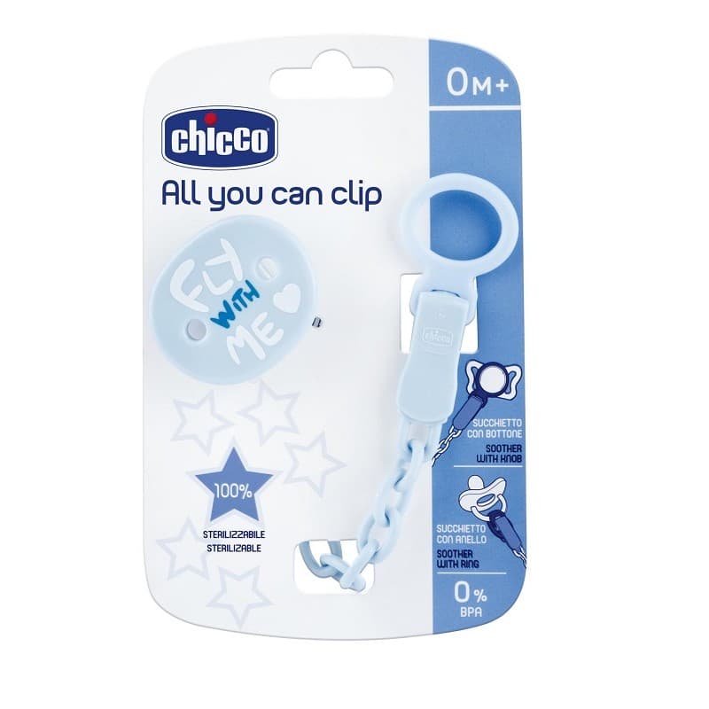 Universalclip für Schnuller blau
