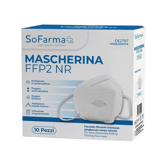 Maschera FFP2 Bianca – 10 pezzi