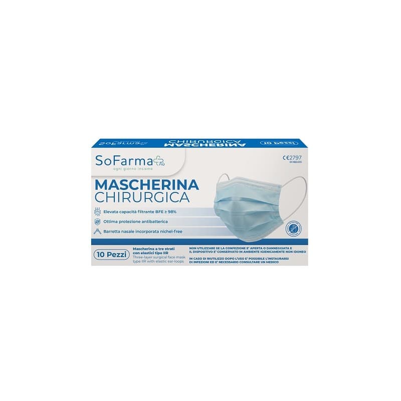 Maschera Chirurgica SF+ – 10 pezzi