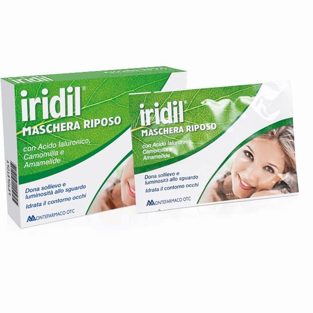Iridil Maschera Riposo – 4 bustine con compresse per occhi stanchi