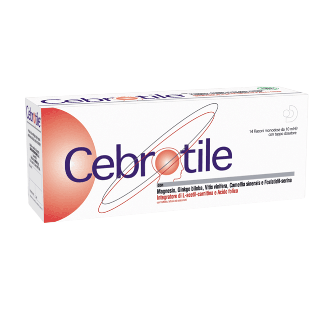 Cebrotile Magnesio + Ginkgo biloba – Integratore alimentare, 14 flaconcini