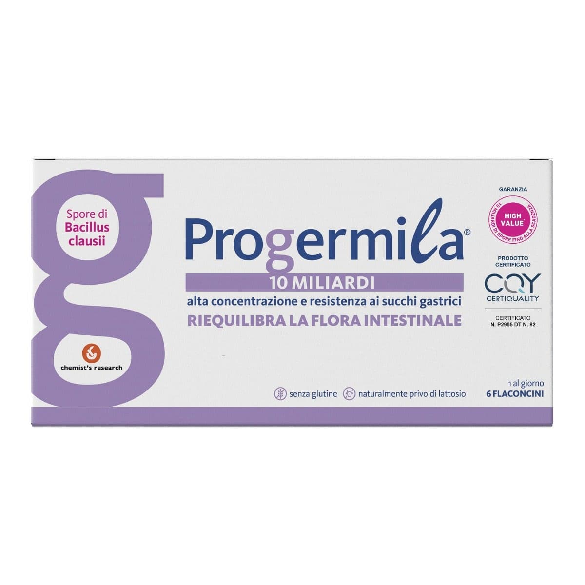 Progermila flaconcini con Bacillus clausii e vitamine B – 6 x 10 ml
