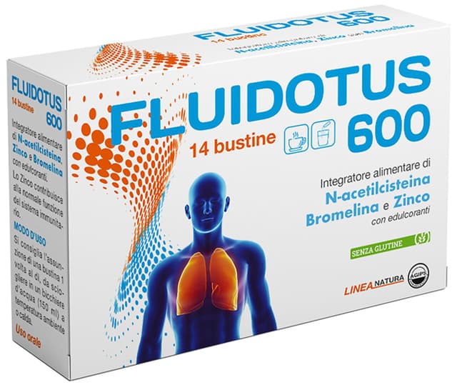 Fluidotus 600 N-acetilcisteina 600 mg + Bromelina – 14 bustine