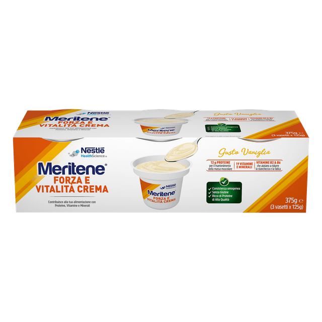 Meritene Crema Vaniglia – 3 x 125 g Dessert Proteico