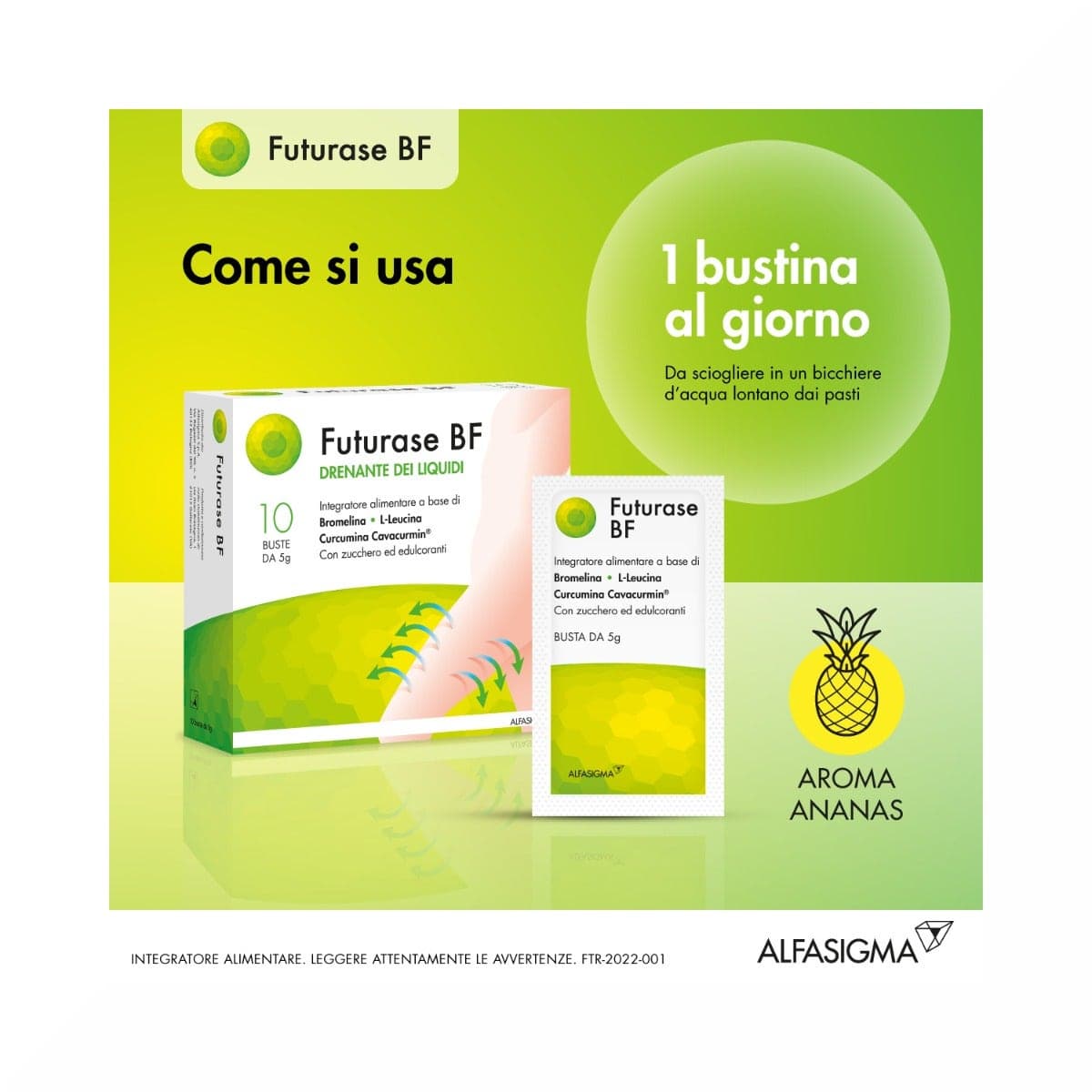 Futurase BF L-leucina + Curcuma – 10 bustine da 5 g