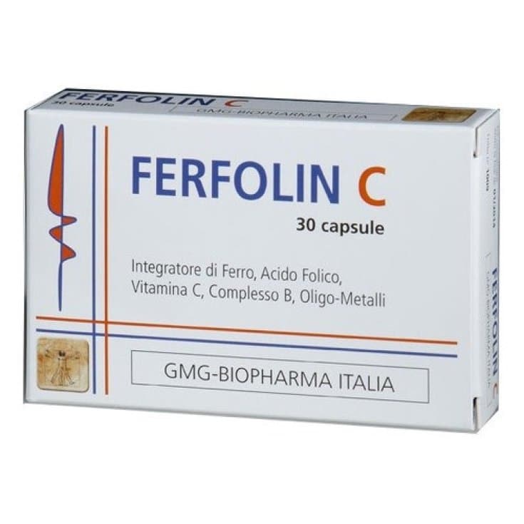 Ferfolin C – 30 Capsule con Ferro, Acido Folico e Vitamina C