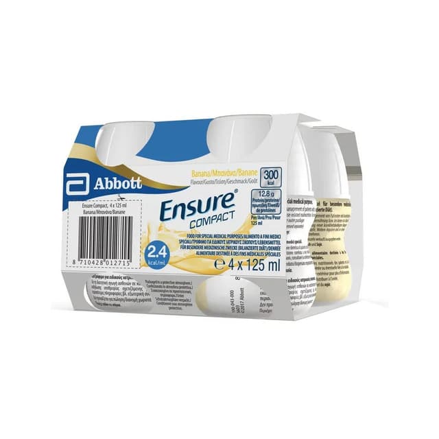 Ensure Compact Banana – Alimento bevibile, 4 x 125 ml