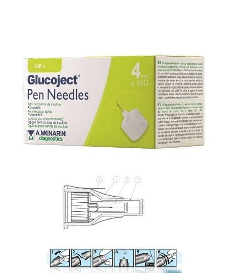 Glucoject Pen Needles 4mm G32 – aghi per penna