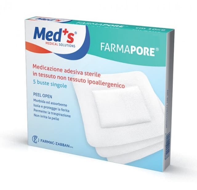 Farmac-Zabban Meds Medic Cerotto Adesivo per Ferite 15x15 cm – 5 pezzi