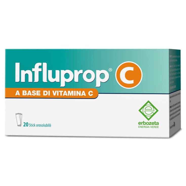 Influprop C Stick – 20 stick orosolubili con Vitamina C, Acerola ed Echinacea