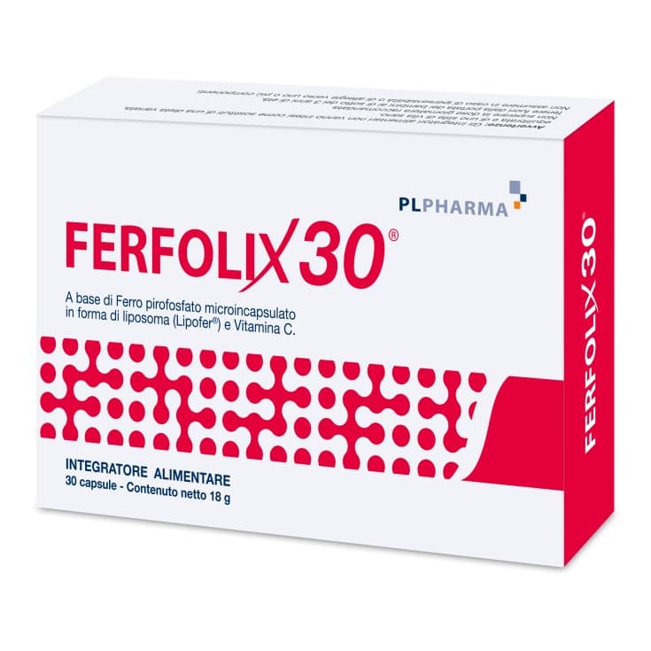 Ferfolix Ferro 30 mg + Vitamina C – 30 capsule