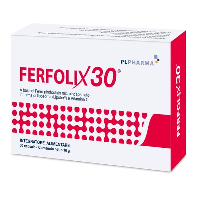 Ferfolix Ferro 30 mg + Vitamina C – 30 capsule