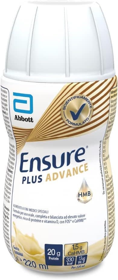 Ensure Plus Advance Banana Potassio + Zinco – 4 x 220 ml bevanda nutrizionale