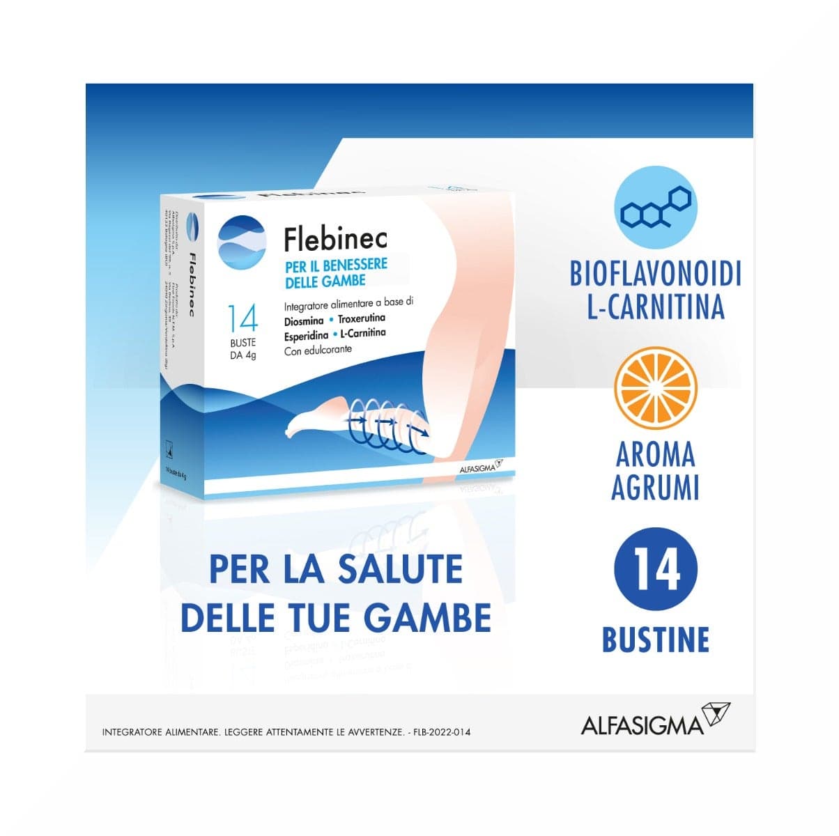 Flebinec Diosmina + Rutina – 14 bustine da 4 g
