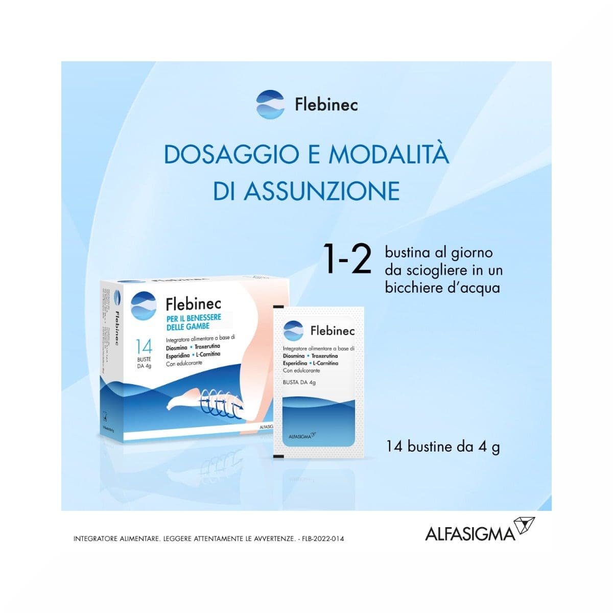Flebinec Diosmina + Rutina – 14 bustine da 4 g