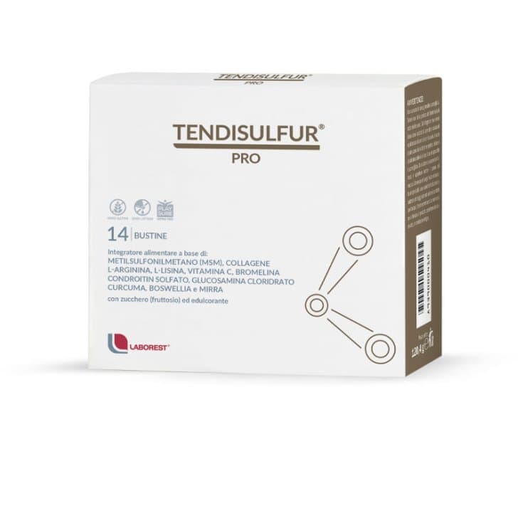 Tendisulfur Pro – 14 bustine con MSM, Collagene e Vitamina C