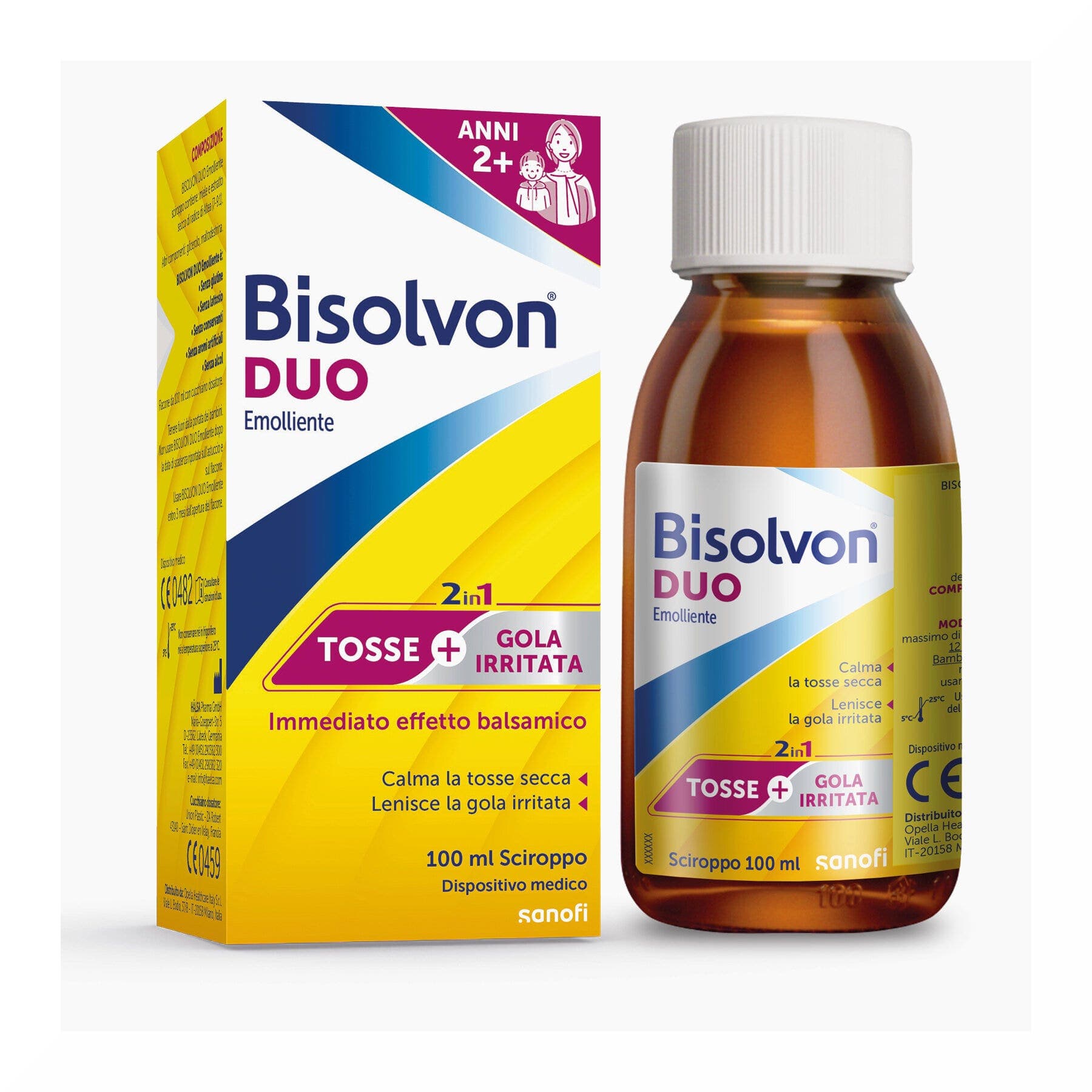 Bisolvon Duo Emolliente – Sciroppo per la tosse, 100 ml
