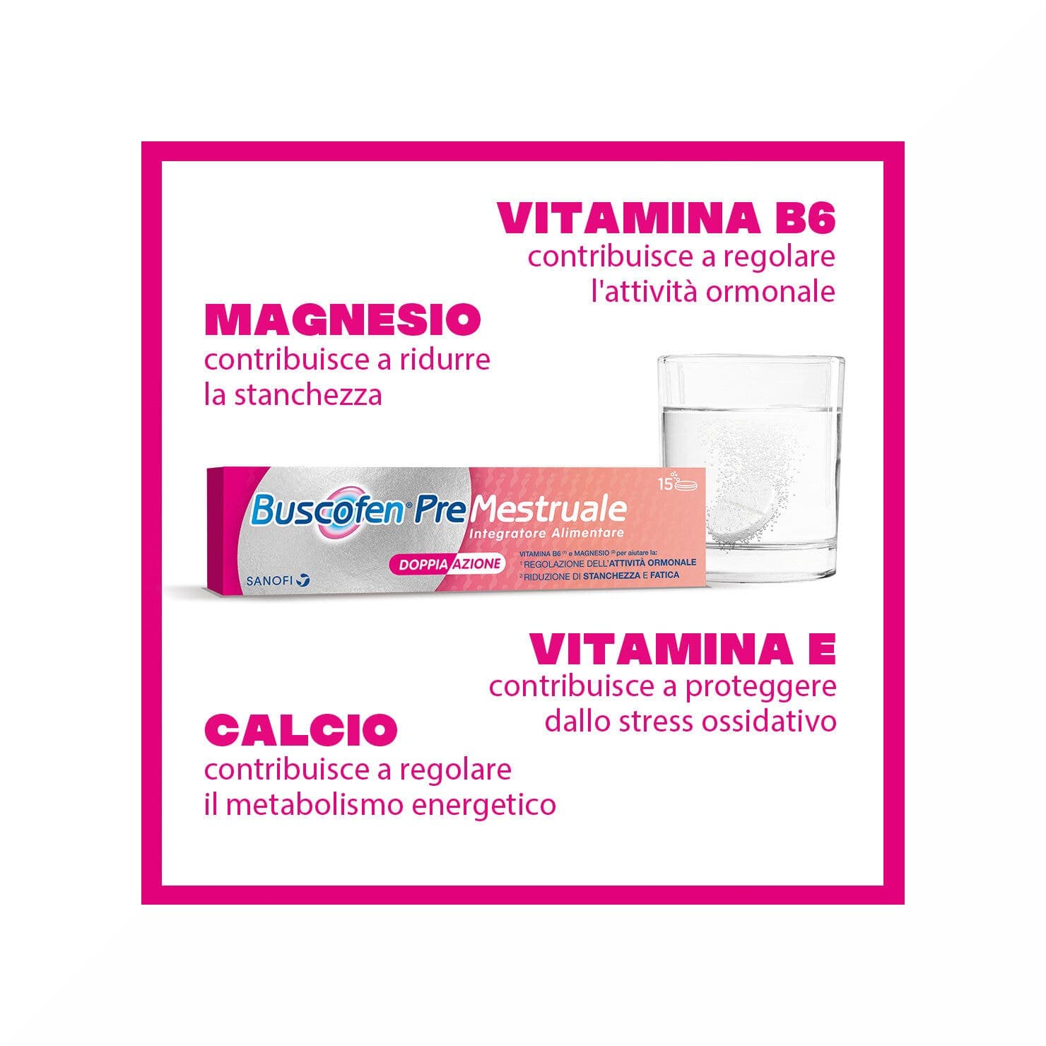 Buscofen Premestruale Magnesio + Vitamina B6 – 15 compresse effervescenti