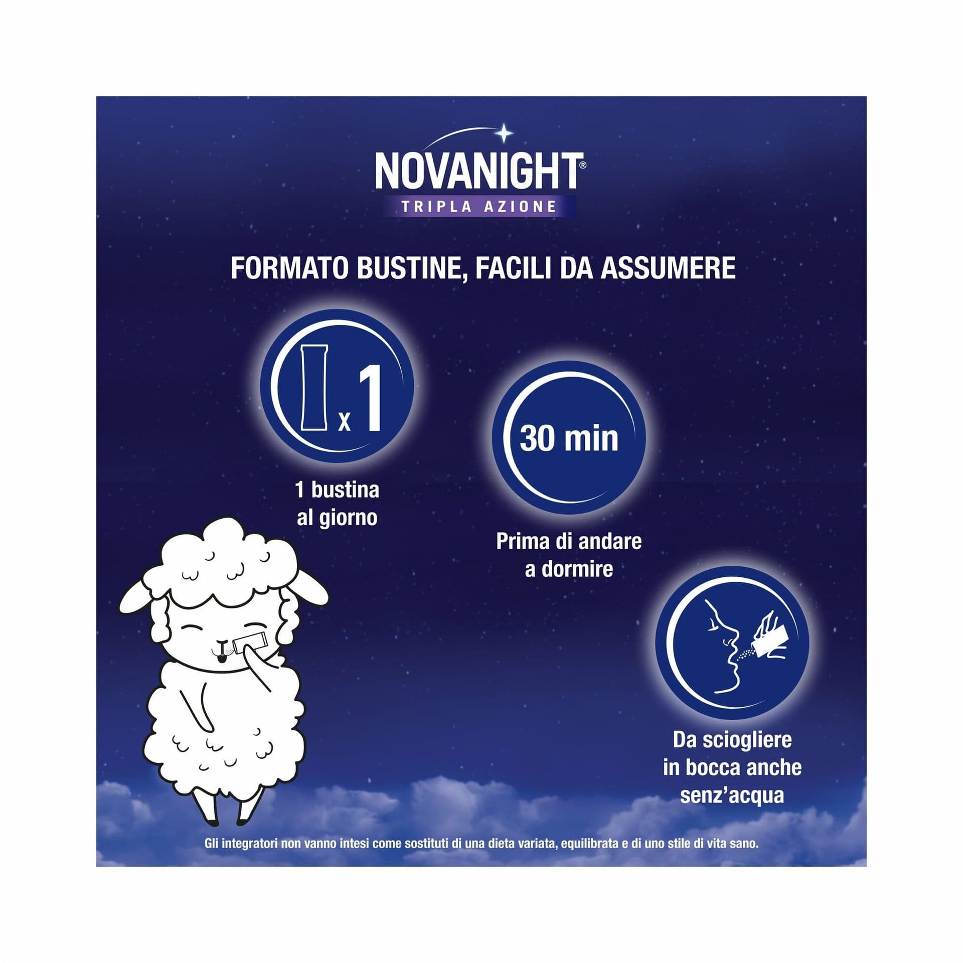 Novanight Tripla Azione Melatonina – 20 bustine