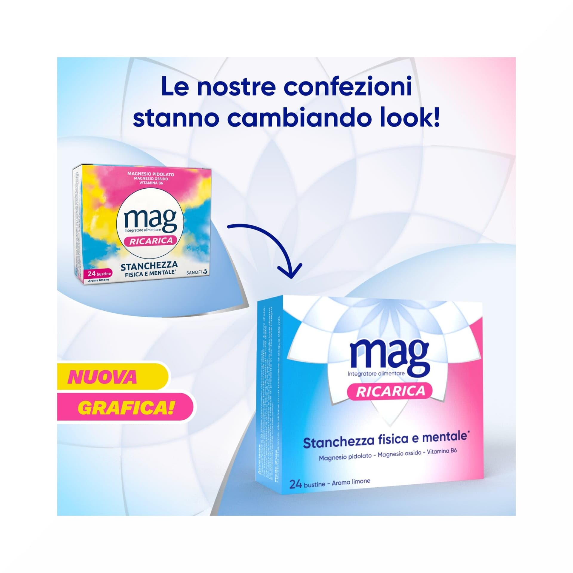 Mag Ricarica 24 Ore Magnesio + Elettroliti – 24 bustine