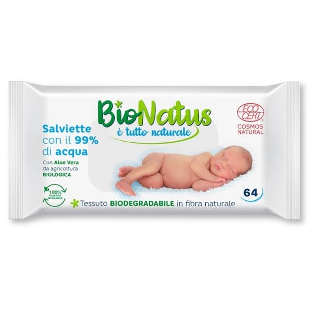 Bionatus 99% Acqua – 64 salviette per neonati e bambini