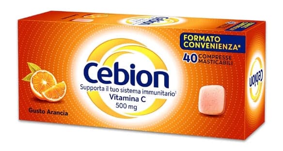 Cebion Compresse Masticabili Arancia Vitamina C + Collagene – 40 Compresse