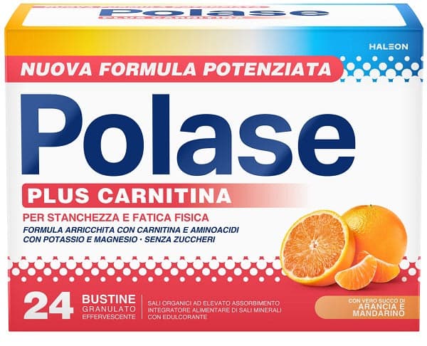 Polase Plus Carnitina – 24 bustine con Magnesio, Potassio e L-Carnitina